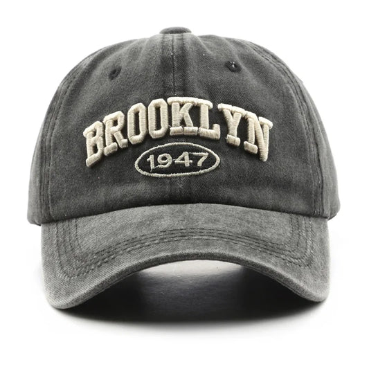 Gorros de béisbol de bordado con letras retro de Brooklyn
