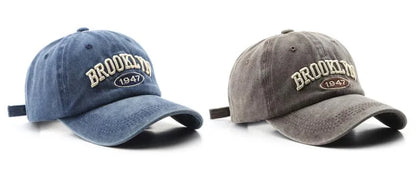 Gorros de béisbol de bordado con letras retro de Brooklyn