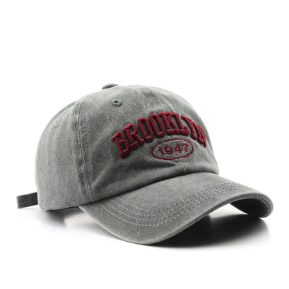 Gorros de béisbol de bordado con letras retro de Brooklyn