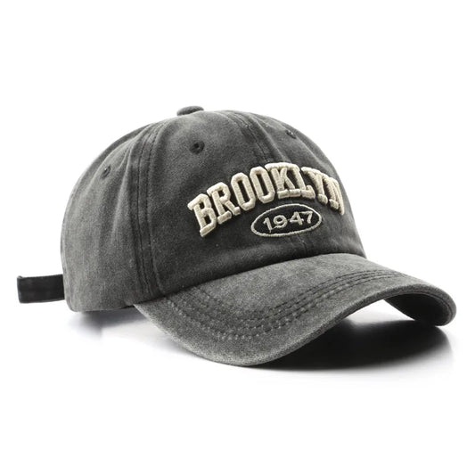 Gorros de béisbol de bordado con letras retro de Brooklyn