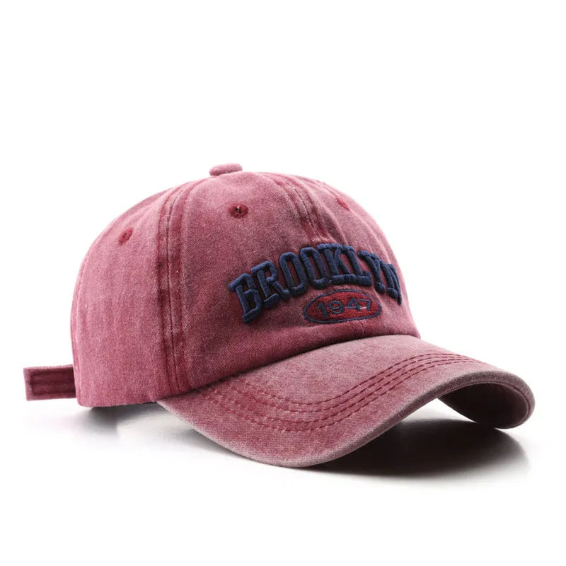 Gorros de béisbol de bordado con letras retro de Brooklyn