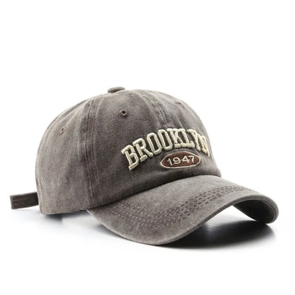 Gorros de béisbol de bordado con letras retro de Brooklyn